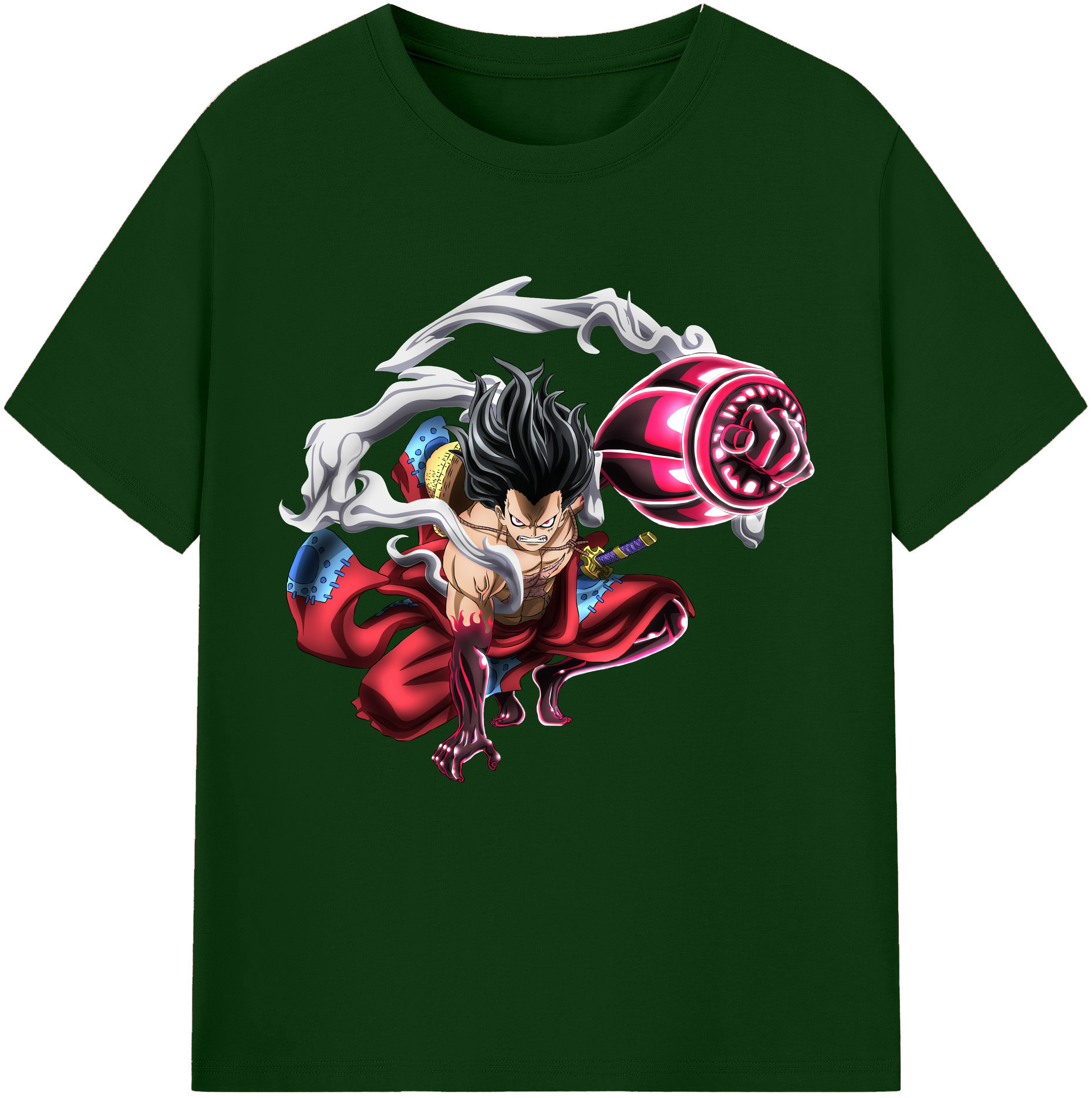 ワンピース モンキー・D・ルフィ ONE PIECE Monkey D. Luffy 綿100％半袖Tシャツ（フロントプリント）